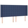 Letto a Molle con Materasso e LED Blu 180x200 cm in Tessuto