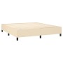 Letto a Molle con Materasso e LED Crema 160x200 cm in Tessuto