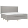 Letto a Molle Materasso e LED Grigio Chiaro 200x200 cm Tessuto