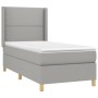 Letto a Molle Materasso e LED Grigio Chiaro 90x190 cm Tessuto