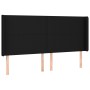 Letto a Molle Materasso e LED Nero 200x200cm in Tessuto