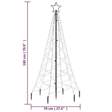 Albero di Natale con Puntale Blu 200 LED 180 cm