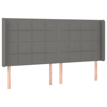 Letto a Molle Materasso e LED Grigio Scuro 200x200cm in Tessuto