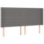 Letto a Molle Materasso e LED Grigio Scuro 200x200cm in Tessuto