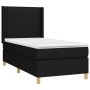 Letto a Molle con Materasso e LED Nero 100x200 cm in Tessuto