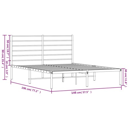 Giroletto con Testiera in Metallo Nero 140x190 cm