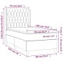 Letto a Molle con Materasso e LED Blu 90x190 cm in Tessuto