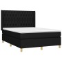 Letto a Molle con Materasso e LED Nero 140x200 cm in Tessuto