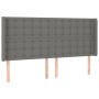 Letto a Molle Materasso e LED Grigio Scuro 180x200cm in Tessuto