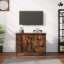 Mobile TV con Ante Rovere Fumo 60x35x45 cm in Legno Multistrato