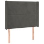 Letto a Molle con Materasso e LED Grigio Scuro 90x190cm Velluto