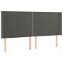 Letto a Molle con Materasso e LED Grigio Scuro 160x200 cm