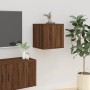 Mobili Porta TV a Parete 2 pz Rovere Marrone 40x34,5x40 cm