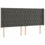 Letto a Molle con Materasso e LED Grigio Scuro 200x200 cm