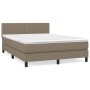 Giroletto a Molle con Materasso Tortora 140x190 cm in Tessuto