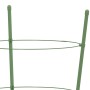 Supporti Piante da Giardino con 4 Anelli 5pz Verde 90cm Acciaio