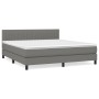 Giroletto a Molle con Materasso Grigio Scuro 180x200 cm Tessuto