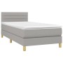 Giroletto a Molle con Materasso Grigio Chiaro 90x190 cm Tessuto