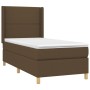 Letto a Molle Materasso e LED Marrone Scuro 90x190cm in Tessuto