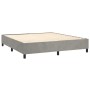 Letto a Molle Materasso e LED Grigio Chiaro 180x200 cm Velluto