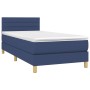 Letto a Molle con Materasso e LED Blu 100x200cm in Tessuto