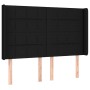 Letto a Molle con Materasso e LED Nero 140x200 cm in Tessuto