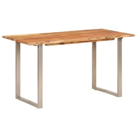 Tavolo da Pranzo 140x70x76 cm Legno Massello di Acacia