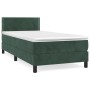 Giroletto a Molle con Materasso Verde Scuro 90x190 cm Velluto