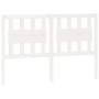 Testiera per Letto Bianca 125,5x4x100 cm Legno Massello di Pino