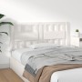 Testiera per Letto Bianca 125,5x4x100 cm Legno Massello di Pino
