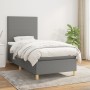 Giroletto a Molle con Materasso Grigio Scuro 100x200 cm Tessuto