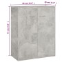 Credenza Grigio Cemento 60x30x75 cm in Legno Multistrato