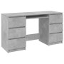 Scrivania Grigio Cemento 140x50x77 cm in Legno Multistrato