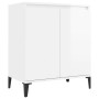 Credenza Bianco Lucido 60x35x70 cm in Legno Multistrato