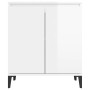 Credenza Bianco Lucido 60x35x70 cm in Legno Multistrato