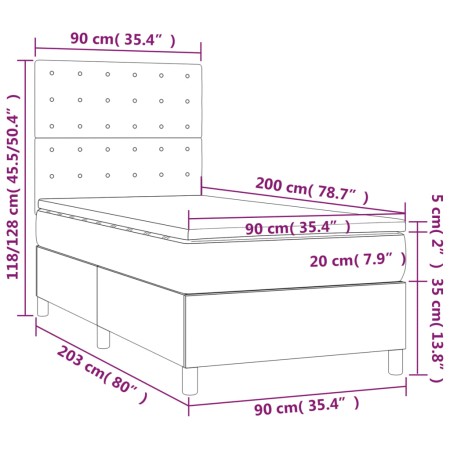 Giroletto a Molle con Materasso Blu 90x200 cm inTessuto