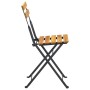 Set da Bistrot 3 pz Pieghevole in Legno Massello di Acacia