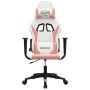 Sedia da Gaming Bianco e Rosa in Similpelle