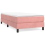 Giroletto a Molle con Materasso Rosa 100x200 cm in Velluto