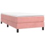 Giroletto a Molle con Materasso Rosa 100x200 cm in Velluto
