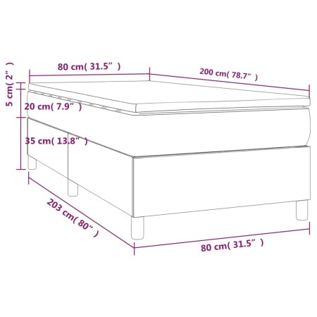 Giroletto a Molle con Materasso Rosa 80x200 cm in Velluto