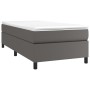 Giroletto a Molle con Materasso Grigio 90x190 cm in Similpelle
