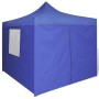 Tenda Pieghevole Blu 3 x 3 m con 4 Pareti