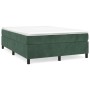 Giroletto a Molle con Materasso Verde Scuro 140x190 cm Velluto