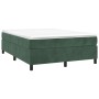 Giroletto a Molle con Materasso Verde Scuro 140x190 cm Velluto