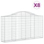 Cesti Gabbioni ad Arco 8 pz 200x30x100/120 cm Ferro Zincato