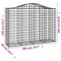 Cesti Gabbioni ad Arco 2 pz 200x50x140/160 cm Ferro Zincato