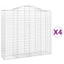 Cesti Gabbioni ad Arco 4 pz 200x50x180/200 cm Ferro Zincato