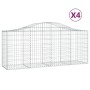 Cesti Gabbioni ad Arco 4 pz 200x50x80/100 cm Ferro Zincato