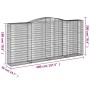 Cesti Gabbioni ad Arco 4 pz 400x50x180/200 cm Ferro Zincato